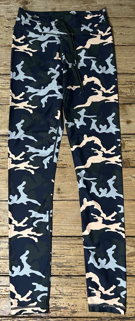 The Upside Women’s Size 6 Blue/Green/Tan Camo Leggings - NWOT